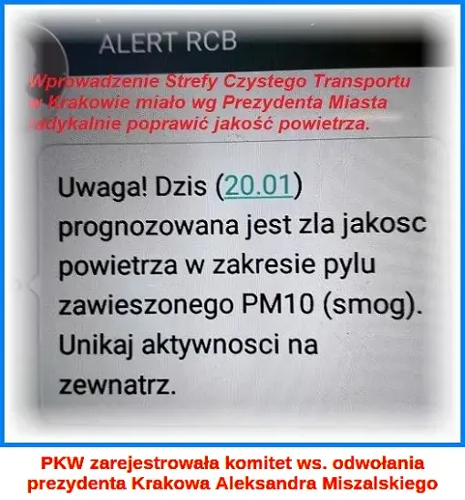 Źródło: sieć Powietrze w Krakowie 20.01.2026 - Referendum