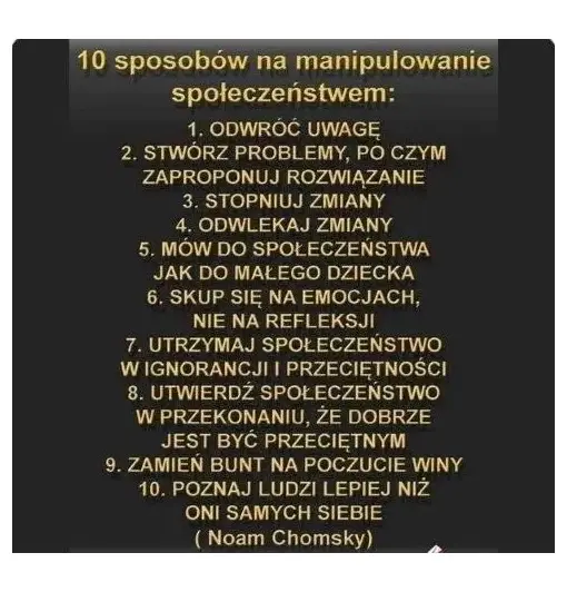 Sposoby manipulacji - Noam Chomsky